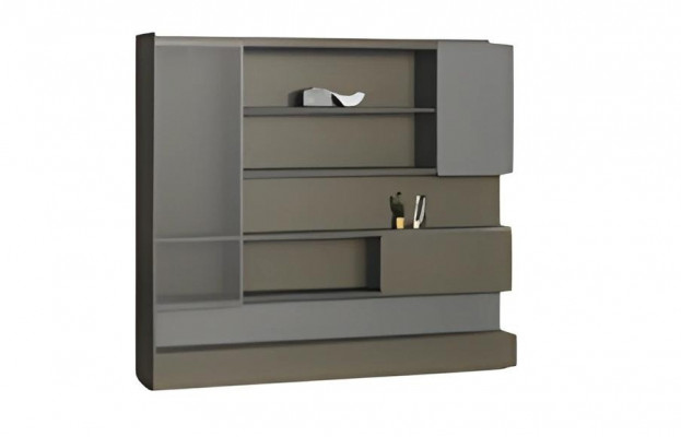 Nowoczesna czarna szafa biurowa z LED i miejscem do przechowywania