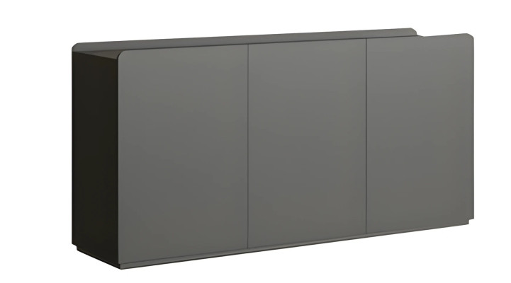 Nowoczesne szare sideboard bez uchwytów w minimalistycznym designie