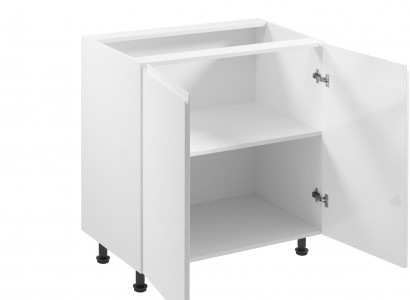 Mobilna kuchnia z błyszczącymi drzwiami podwójnymi