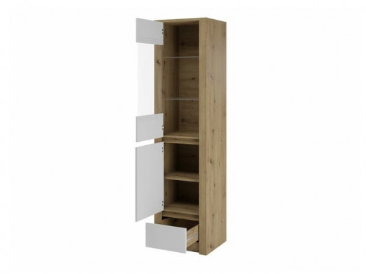 Szafa witrynowa z frontem szklanym, półkami szklanymi, szufladą