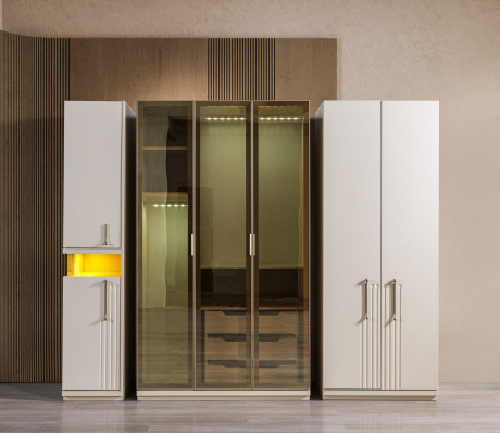 Nowoczesna szafa 251 cm duża do sypialni