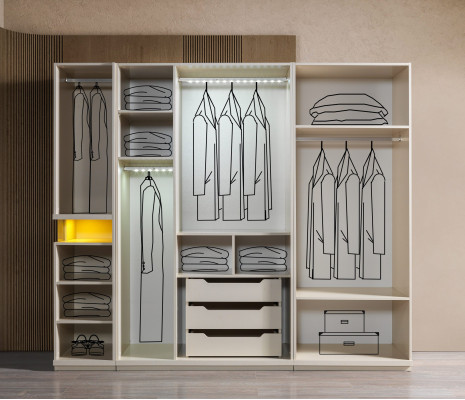 Nowoczesna szafa 251 cm duża do sypialni