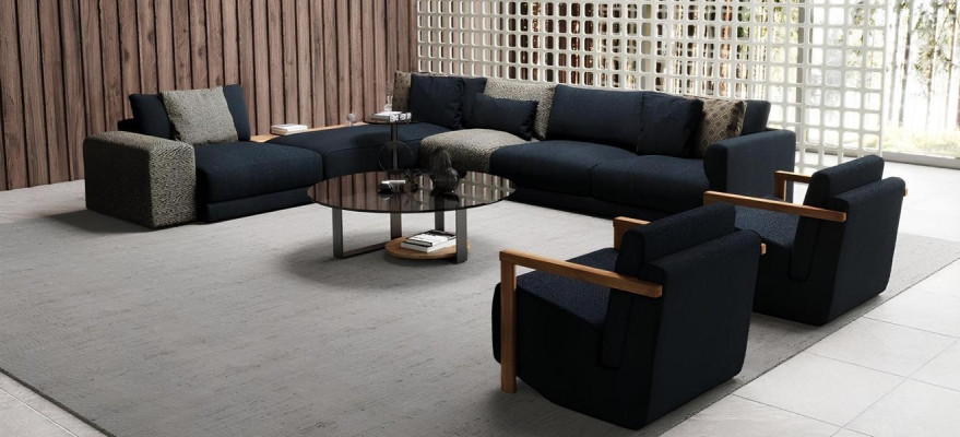 Elegancka narożna sofa z fotelem, spektakularna i jednocześnie wygodna