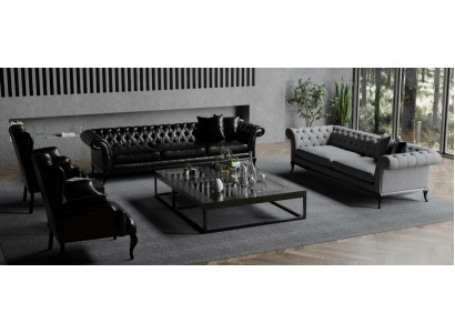 Zestaw wypoczynkowy 2x sofa z fotelem w nowoczesnym eleganckim designie