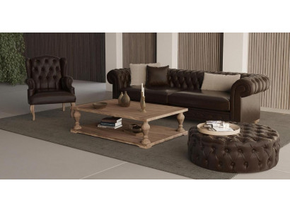 Elegancka sofa, fotel i puf. Prawdziwy komfort