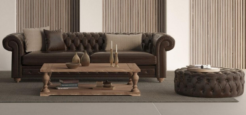 Sofa i puf do salonu w stylu i miękkości w jednym