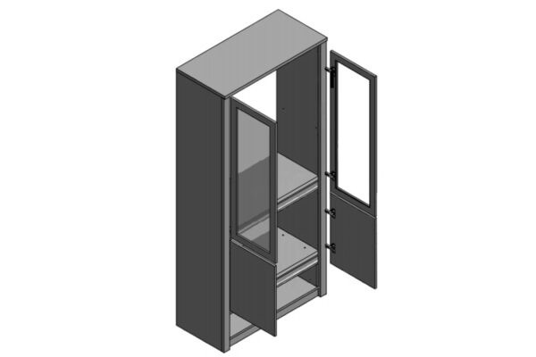 Witryna szafkowa bufetowa do kuchni z szufladą i półkami szklanymi