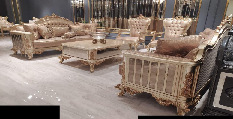 Zestaw sofowy 3+3+1+1 miejsce do siedzenia stolik kawowy Sofa Fotel Sofy Materiał Luksusowy Zestaw 5-częściowy