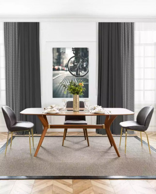 Stół obiadowy w stylu włoskim 4x Krzesła Drewno Tabela zestaw do jadalni Modern Design 5-częściowy