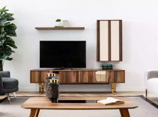 Szafka niska rtv Szafa Tabela Salon Drewno Nowoczesna Jednostka ścienna Meble 5-szt