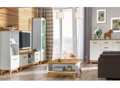 Jednostka ścienna zestaw do salonu Galota szafka półka ścienna TV Tabela 5 sztuk