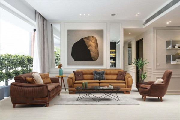 Zestaw sofowy Sofa Ustaw Kompletny zestaw wypoczynkowy 3+3+1 miejsce do siedzenia Fotel