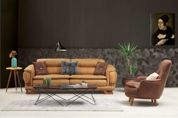 Zestaw sofowy Sofa Ustaw Kompletny zestaw wypoczynkowy 3+3+1 miejsce do siedzenia Fotel