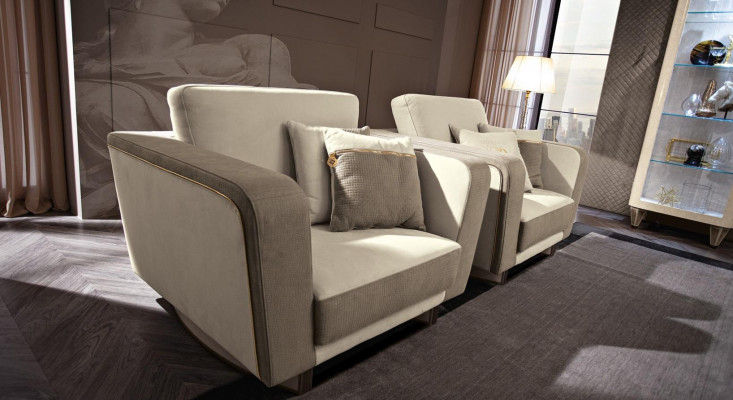 Design Lounge Club Relaks Fotel Krzesło Podkładka TV Skóra Drewno Włókienniczy Materiał