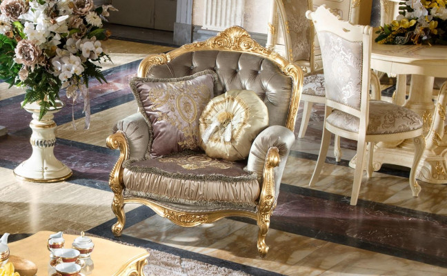 Meble Krzesła New Art Deco Design Fotel Włókienniczy Living Room Lounge Luxury Design