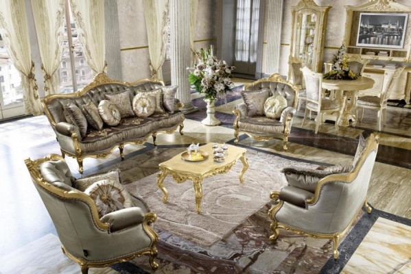 Meble Krzesła New Art Deco Design Fotel Włókienniczy Living Room Lounge Luxury Design