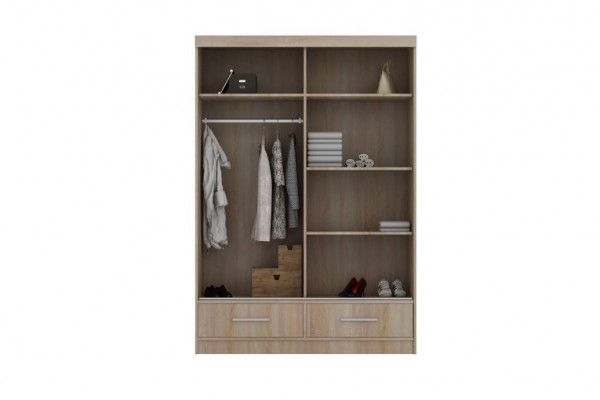 Sypialnia Szafa 2-drzwiowa szafa wisząca Drewno 150cm Nowa