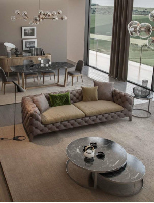 Chesterfield Zestaw sofowy czteroosobowe sofy luksusowe kanapy fotel meble sofa