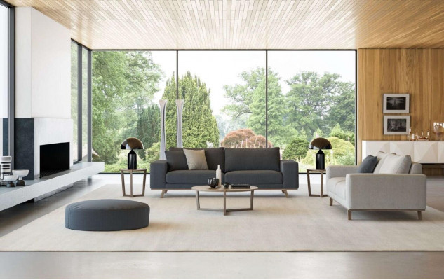 Szara sofa do salonu luksusowa trzyosobowa kanapa tapicerowana w nowoczesnym stylu Meble