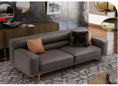 Szara, trzyosobowa, nowoczesna, luksusowa kanapa, meble do salonu, sofa do salonu