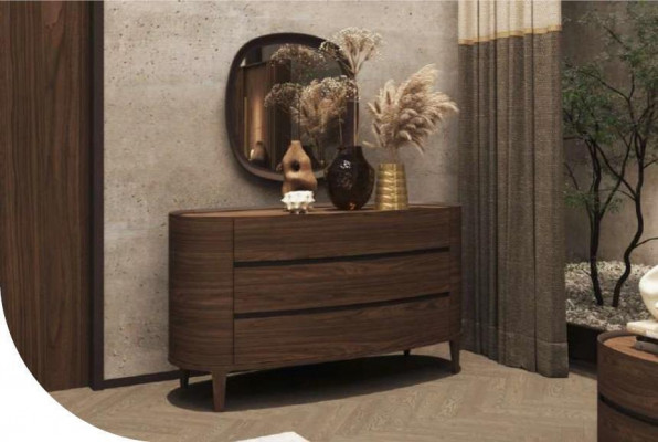 Brązowe designerskie kredensy w nowoczesnym stylu do przechowywania mebli do sypialni