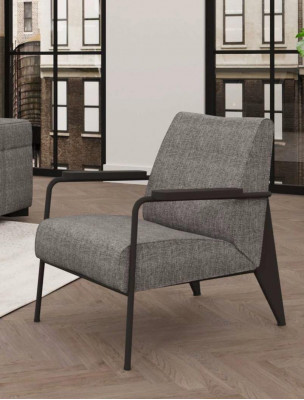 Szare siedziskoFotel Nóżki ze stali nierdzewnej Nowoczesne meble do salonu Fotel Sofa Couch