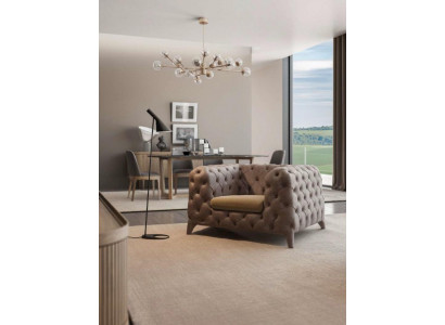 Chesterfield Taupe Fotel Chesterfield Fotel Tapicerowany pokój dzienny Fotel
