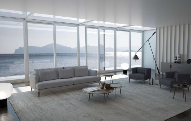 Szary, luksusowy, jednoosobowy fotel designerski Fotel RuheFotel EarsFotel Modern