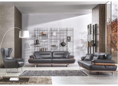 Zestaw sofowy Zestaw 321 miejsca do siedzenia Skóra Sofa Kanapa Ustawić Design Kanapy
