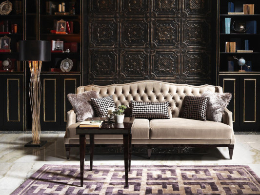 Zestaw sofowy czteromiejscowy fotel trzyosobowy szary stolik do kawy sofa materiałowa
