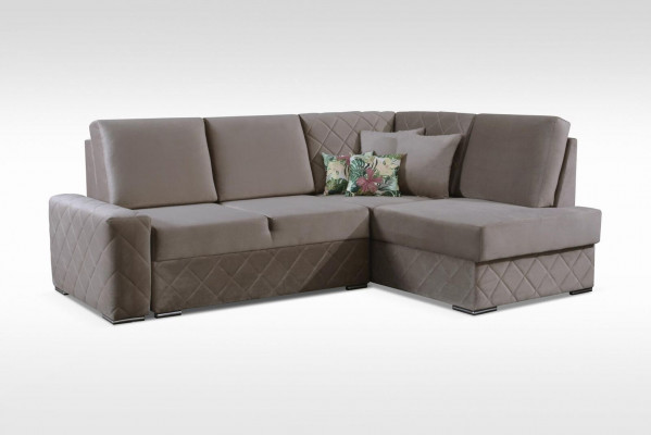 Sofa rozkładana Aksamit Funkcja łóżka Siedziba Skóra Lounge Żywy krajobraz Narożnikowa kanapa L-shape Nowość