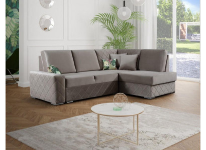 Sofa rozkładana Aksamit Funkcja łóżka Siedziba Skóra Lounge Żywy krajobraz Narożnikowa kanapa L-shape Nowość