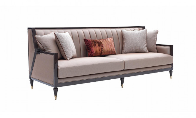 Sofa czteroosobowa 4 miejsce do siedzenia sofa materiałowa sofa tapicerowana szara klasyczny design