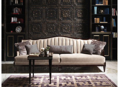 Sofa materiałowa Sofa 4 miejsce do siedzenia Szara Sofa tapicerowana czteroosobowa Luksusowe drewno Design