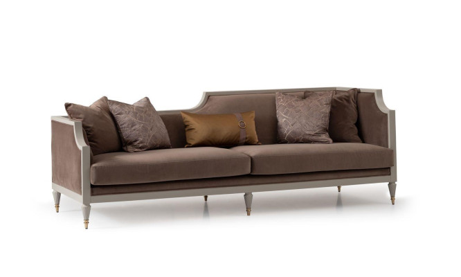 Sofa czteroosobowa 4 miejsce do siedzenia sofa materiałowa brązowa sofa tapicerowana sofy salonowe