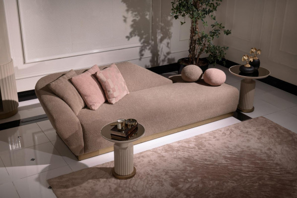 Szezlong Grupa Sofa Stoliki boczne Podkładka Materiał Nowoczesny zestaw 3-częściowy