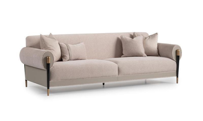 Sofa materiałowa sofa trzyosobowa 3 miejsce do siedzenia sofa tapicerowana nowoczesny design beżowa nowa