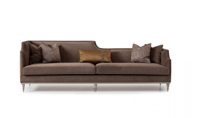 Sofa materiałowa sofa czteroosobowa 4 miejsce do siedzenia brązowe sofy salon sofa tapicerowana