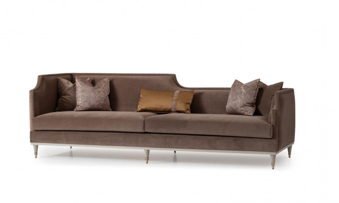 Sofa materiałowa sofa czteroosobowa 4 miejsce do siedzenia brązowe sofy salon sofa tapicerowana