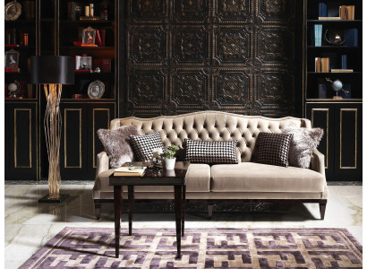 Elegancka trzyosobowa sofa Chesterfield w kolorze szarym - ponadczasowy mebel dla Twojego domu
