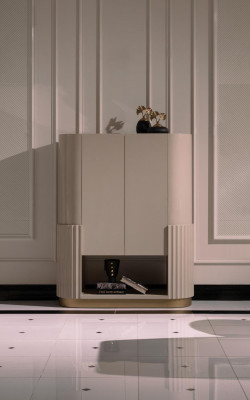 Szafka barowa Szafa drewniana Szafka Drewno Bar beżowy napoje do salonu