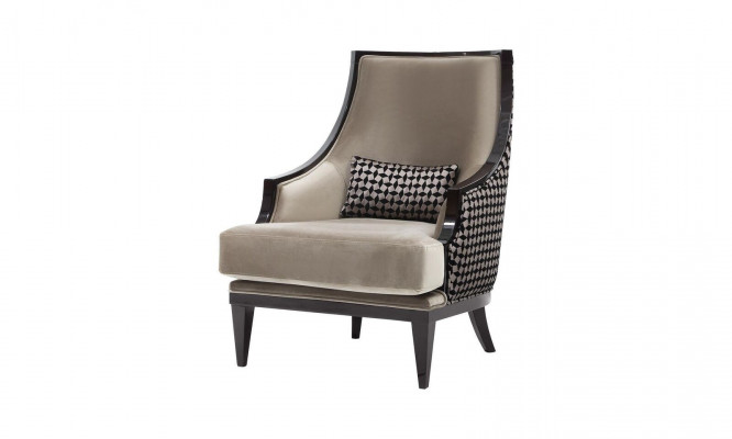 Fotel EarsFotel Single Seater miejsce do siedzenia Materiał Szary Salon Klasyczny