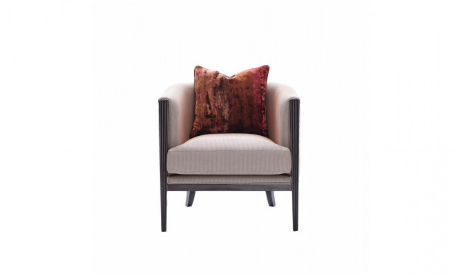 Fotel EarsFotel Material Szare miejsce siedzące CocktailFotel RelaxFotel Design