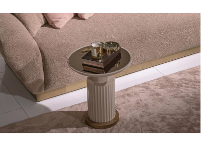Stolik kawowy sofa stolik kawowy beżowy salon Szkło