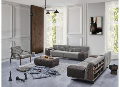 Nowoczesny Zestaw sofowy 3-częściowy 2x sofa trzyosobowa Fotel Meble tapicerowane do salonu