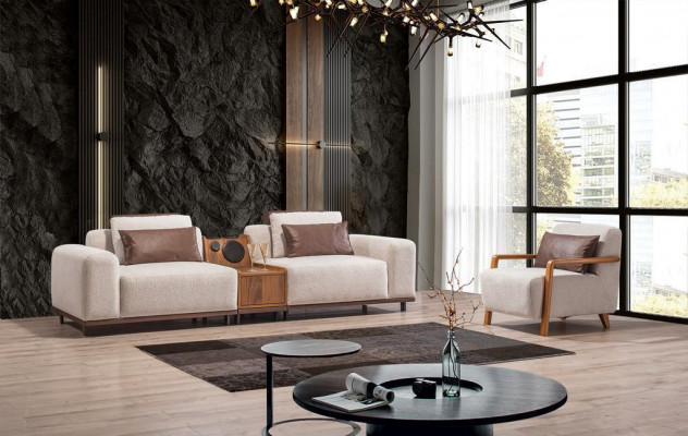 Beżowa Ekskluzywna 2-miejsce siedzące Sofa do salonu Sofa Nowoczesna Dwuosobowa