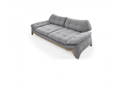 Szara tapicerowana designerska sofa 3-miejsce siedzące do salonu trzyosobowa szlachetna kanapa