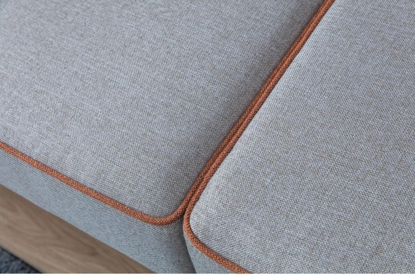 Niebieska Sofa Tkaninowa do Salonu Trzyosobowa Podkładka Meble Sofa z Drewnianą Ramą