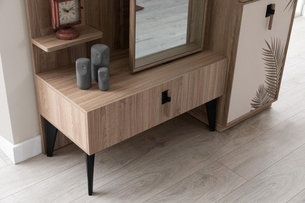 Sypialnia Luxus Moder Kredens z Lustro Modern Meble Drewno Nowość