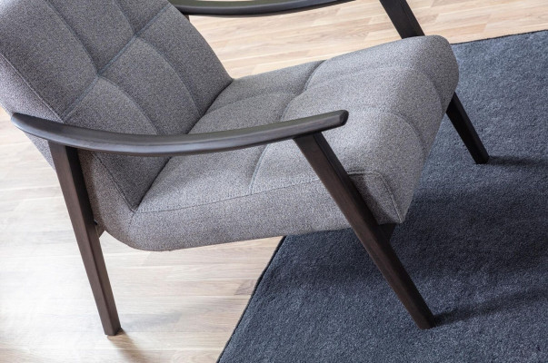 Designerskie szare meble Fotel do salonu Luksusowa drewniana rama Nowość